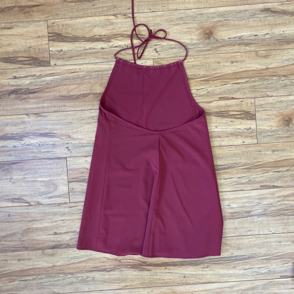 ❗️SOLD❗️ Donna Mizani Burgundy Halter Mini Dress - Picture 6 of 8